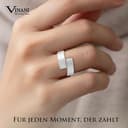 Vinani Damenring aus 925 Sterling Silber – Massiver, gebürsteter verstellbarer Bandring, nickelfrei & antiallergisch, handgefertigter eleganter Silberring im modernen, zeitlosen Design, 2RSS-64 - 4