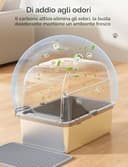 Meowant Lettiera Gatto in Acciaio Inox, Lettiere XXL, Nascosta Design Chiuso, Toilette Grande per Gatti di Grossa Taglia, Antiaderente, a Prova di Perdite, Staccabile e Facile da Pulire, Grigio - 3