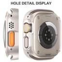 Diruite 2-Stück Hülle für Apple Watch Ultra 3/2/1 49mm Hartglas Schutzhülle Hard PC Ultradünne Glas Schutz Case Rundum Displayschutz,Titanstahl,49mm - 3