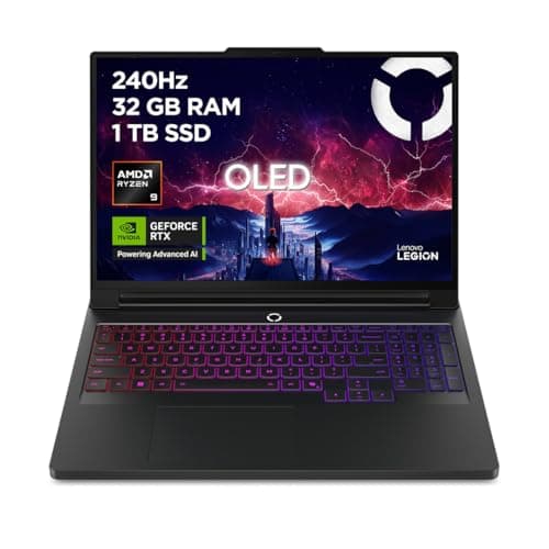 Lenovo Legion Pro 7 Gaming AI Laptop | 16" WQXGA OLED 240Hz Display | AMD Ryzen 9 9955HX | 32GB RAM | 1TB SSD | NVIDIA GeForce RTX 5070Ti | Windows 11 | QWERTZ | Schwarz | 3 Monate GamePass