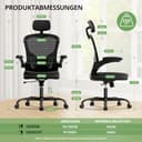 Synorla Schreibtischstuhl Bürostuhl Ergonomisch mit 150 KG Tragkraft, Ergonomischer Bürostuhl mit Stundenlangen Komfort, 360° Drehbareoffice Chair mit Verstellbarer Lendenwirbelstütze, Schwarz - 2