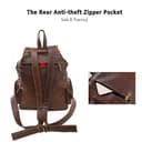 FANDARE Retro Mochila Mochilas Tipo Casual Bolsas Escolares Bolsa de Hombro Bolsa de Viaje Daypacks Bolsos de Mujer Hombre Adolescente Al Aire Libre Viaje Compras Excursionismo PU Marron Oscuro - 5