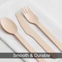 Set di posate compostabili al 100% (150 pezzi) - Posate in legno compostabili ecocompatibili [50 forchette, coltelli, cucchiai] - Set di posate, forchette, cucchiai e coltelli in legno usa e getta - 2