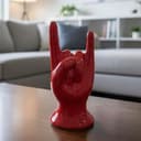 Generico Mano Corna Portafortuna Napoletana contro la Jella, Scultura in Ceramica Rossa Lucida, Amuleto Scaramantico Tradizionale, Soprammobile Decorativo Design Moderno, Idea Regalo Buon Augurio - 8