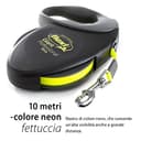 Flexi Giant Professional - Guinzaglio avvolgibile a fettuccia, Per cani fino a massimo 50 kg, Nero/Neon, L - 10m - 3