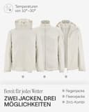 Kapten & Son Everyday 3in1 Funktionsjacke Sandstone M | Regenjacke Damen & Herren Beige mit herausnehmbarer Fleecejacke | Outdoor Jacke mit 10.000 mm Wassersäule, aktungsaktiv, winddicht - 2