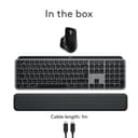 Logitech MX Keys S Combo for Mac, Wireless Keyboard and Mouse With Palm Rest, Backlit Keyboard, Fast Scroll Wireless Mouse, Bluetooth USB C MacBook Pro, Macbook Air, iMac, iPad, QWERTY UK - Space Grey - 10