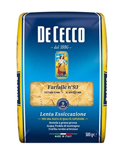 De Cecco Farfalle No.93 Pasta, 500g – Premium Italian Pasta, Bronze Cut, Slow Dried