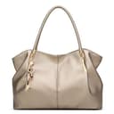 Pahajim Damen Handtasche - Elegant Umhängetasche mit grosser Wasserdichter PU Leder Shopper Tasche für Arbeit, Reisen und Einkauf (Gold) - 1