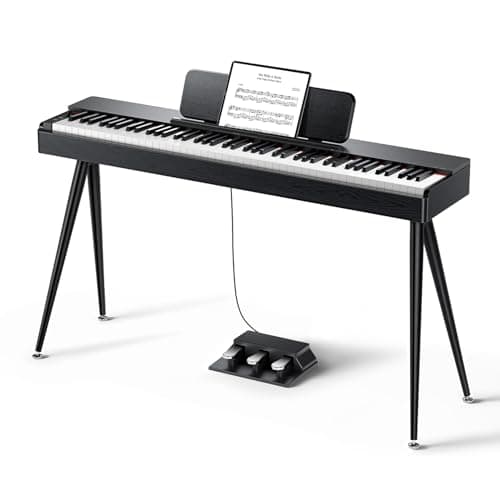 Donner OURA S100 88 Key Weighted Keyboard Piano with 3 Demo Songs, 15 Tones, Bluetooth Audio/MIDI, Home Digital Piano for Beginner, Advanced, Black