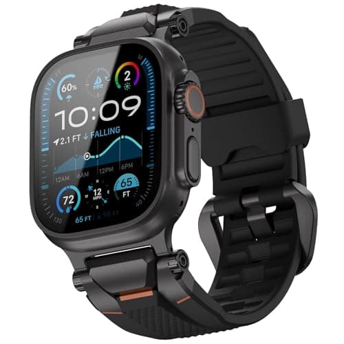 ULTIMAL Compatible with Apple Watch Straps Ultra 3/2/1 Series 11 10 9 8 7 6 5 4 SE SE2 SE3, Silicone Sport Durable Band for iWatch Strap 49mm 46mm 45mm 44mm (Black+Black)