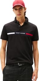 Tommy Hilfiger Uomo Maglietta Polo Maniche Corte Chest Insert Regular Fit, Nero (Black), L - 1