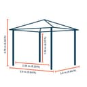 Gazebo da giardino 3x3 m - 100% impermeabile – Alu Deluxe - con 4 teli laterali – Gazebo color ocra – Tetto in pannelli di policarbonato - 4