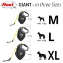 flexi Giant Medium Retractable Dog Leash (Tape), 26 ft, Medium, Black/Neon - 6