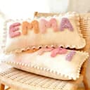 Cuscino decorativo personalizzato con ago perforato, cuscino con nome personalizzato fatto a mano per la camera dei bambini, cuscino con iniziale ricamo per la cameretta dei bambini, regalo ideale per - 2