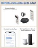 ECOVACS Robot aspirapolvere lavapavimenti DEEBOT T50 OMNI Gen3, 25.000 Pa, spazzola laterale e mocio a estensione, ZeroTangle 3.0, AIVI 3D 3.0, stazione OMNI All-in-One, lavaggio a 75 °C, 81 mm, Nero - 9