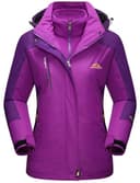 Winter Jackets Women Waterproof Fleece Jacket 3 in 1 Systems Climbing Skateboard Thick Soft Shell Coat Lady Casual Outdoor Sports Hoodie, UK L New, Purple - 1