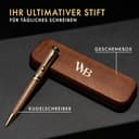 Wordsworth and Black Ballpoint Pen Set - Atemberaubender Luxus-Stift aus Bambus Braunholz, Goldfinish, nachfüllbar, bester Kugelschreiber für Männer & Frauen - 3