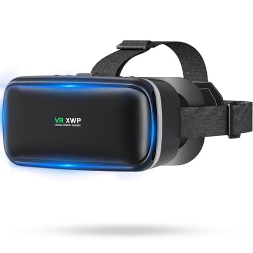 XWP Visore VR, Occhiali di Realtà Virtuale 3D con Lenti HD Anti-Luce Blu per Film e Giochi su Smartphone, Compatibile con Smartphone iOS/Android (4.7–6.8"), Regalo di Natale per Amici e Famiglie
