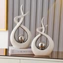 CESTATIVO Keramik Statue, Moderne Abstrakte Skulptur, Haus Deko, Tischdekoration für Wohnzimmer, Schlafzimmer, Esszimmer, Büro - 5