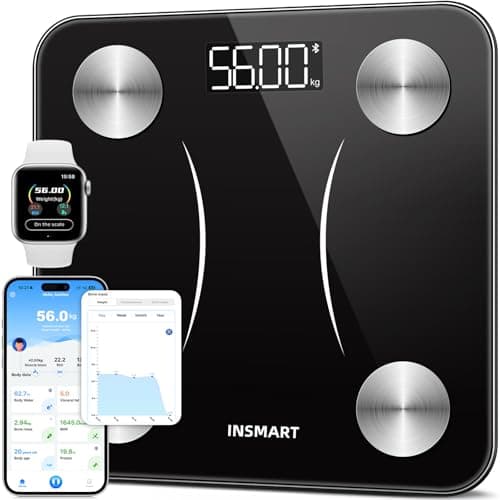 Bluetooth Body Fat Scales, INSMART Smart Digital Bathroom Weight Weighing Scales for Body Composition Analyzer with Smart APP, Body Composition Fitbit Scales for Fitness (ST/LB/KG)