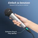 TONOR Dynamisches Gesangsmikrofon mit integriertem Poppfilter, XLR Mikrofon Handheld Microphone mit Rauschunterdrückung, 6,35 mm XLR-Ausgang für Gesang Bühne Aufnahme Karaoke Maschine, D58 Silber - 6