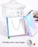 OSTAN Collar Mujer Plata 925, Cadena Barbada 1.4 mm - largo 40cm 50cm 60cm collar Delgado Femenino Colgante - 6