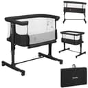 lionelo Aurora 3in1 Culla Co-sleeping e Lettino da viaggio per neonato bambini fino 9kg Regolabile in altezza e Inclinazione Parete aperta rete traspirata Materasso innovativo Zanzariera - 1