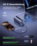 Baseus EnerGeek Powerbank Batteria esterna da 145 W da 20000 mAh con cavo USB-C retrattile da 60 cm per laptop, iPhone 16/15, MacBook e ricarica multipla - 2