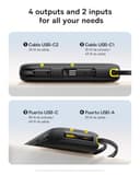 Baseus Powerbank 45W 20000mAh con 2 Cables USB-C Integrados, Power Bank PD3,0 QC4,0 Baterías Externas Carga Rapida, 3 C 1 A, Cargador Portátil para iPhone 17/16/15 Pro MAX, Samsung, Negro - 5