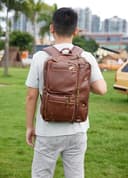 Mochila de piel sintética, maletín híbrido de 17 pulgadas, bolso para portátil, hombre bolso de hombro multiusos, bolsa de trabajo HB-22 - 7