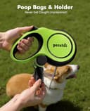 Pecute Correa Perro Extensible 8 Metros, Correa para 15-50 kg, con Cuerda Antimordida de 46cm, Bolsas Higiénicas y Portabolsa| 360° Antienredos| Paseo de Perros, Entrenamiento, días de Iluvia, Verde - 8