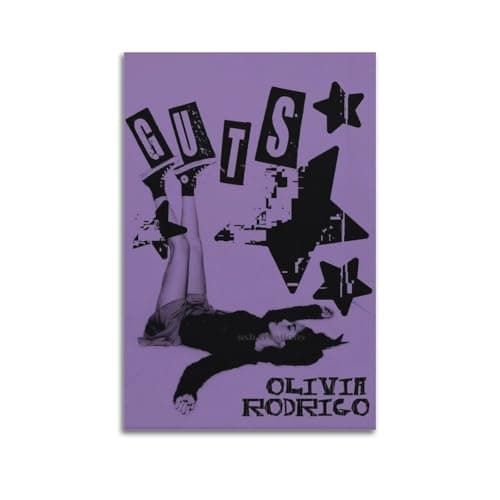 WQMP Póster de Olivia Rodrigo para pared, lienzo estético, póster vintage de música y películas, pintura decorativa para sala de estar, dormitorio, 20 x 30 cm, estilo sin marco