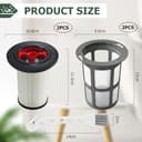 2 Stück Ersatzfilter und Staubsauger Filter Fusselschutz für Bosch Unlimited Gen2 Serie 8, HEPA Staubsauger Filter Zubehör Kompatibel mit Bosch 12036642/12023349, mit Reinigungsbürste - 2