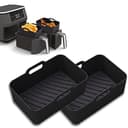 2Pcs Airfryer Zubehör für Ninja Foodi Max Dual Zone AF400EU AF300EU 9.5L, Silikonform Zubehör für Double Stack XL SL400EU Heißluftfritteuse, Airfryer Silikonform Silikoneinsatz Air Fryer Accessories - 1