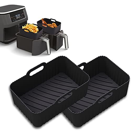 2Pcs Airfryer Zubehör für Ninja Foodi Max Dual Zone AF400EU AF300EU 9.5L, Silikonform Zubehör für Double Stack XL SL400EU Heißluftfritteuse, Airfryer Silikonform Silikoneinsatz Air Fryer Accessories