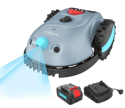 YARDCARE V100 Robot Cortacesped Electrico, Navegación Visual, Evitación de Obstáculos(150 Tipos), Robot Cortacésped con Bateria de 4 Ah, Peine para Hierba, Hoja de Repuesto
