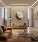 Generico Orologio da Parete, Soggiorno, Cucina, Moderno,Effetto marmo, Base legno, Lavorazione a resina, Numeri a rilievo, Diametro disponibile 40/60/80/100 cm, Made in Italy (taburno, 60 cm.) - 2