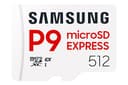 Samsung P9 Express microSD 512 GB, High-Speed Gaming Memory Card for Nintendo Switch 2, 800 MB/s Read, For 4K UHD Video, Consoles and Cameras, MB-MK512T/WW - 1