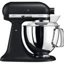 KitchenAid Batidora amasadora - Artisan - Robot de Cocina con Cabezal Inclinable - Amasadora con 5 Accesorios - Batidora de repostería con 2 boles de Acero Inoxidable - 4,8 L y 3 L- Negro - 1