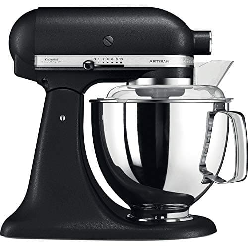 KitchenAid Batidora amasadora - Artisan - Robot de Cocina con Cabezal Inclinable - Amasadora con 5 Accesorios - Batidora de repostería con 2 boles de Acero Inoxidable - 4,8 L y 3 L- Negro