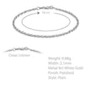 CARISSIMA Bracciale da Donna in Oro Bianco 9 ct Hollow con Maglia Diamantata a Prince of Wales da 2,1 mm di Lunghezza 18 cm/7 Pollici - 5