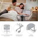 kk Kinderkraft NESTEE UP2 Culla da affiancare, Lettino Co-Sleeping, 5 livelli di regolazione dell’altezza, 4 ruote per poterlo, Facile da Montare, Accessori materasso, Morbido materiale, Grigio - 5
