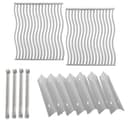 MixRBBQ Grill Replacement Parts for Napoleon Prestige 500 and Built-in Prestige 500, Stainless Steel 7-Pack Heat Plates, 4-Pack Burner and 2-Pack Grate Grid for Napoleon - 1