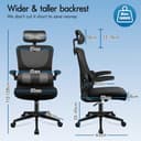 ELFORDSON Ergonomic Office Chair with Adjustable Headrest, High Back Desk Chairs for Home Office, 360° Swivel Mesh Computer Chair with Flip-up Armrests and Lumbar Support, 120° Rocking, Black - 2