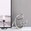Estatua moderna de cerámica plateada – Acento abstracto para el hogar y figura de mesa para sala de estar, dormitorio, baño, oficina, estante, mantel, boda, decoración de centro de mesa - 6