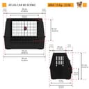 Ferplast ATLAS CAR 80 SCENIC SE Trasportino per Cani da Auto con Doppia Finestra, Portaoggetti, Maniglie, Doppia Apertura Scorrevole con Chiusura Sicura, Max 20 kg, 82 x 51 x h 61 cm - 3