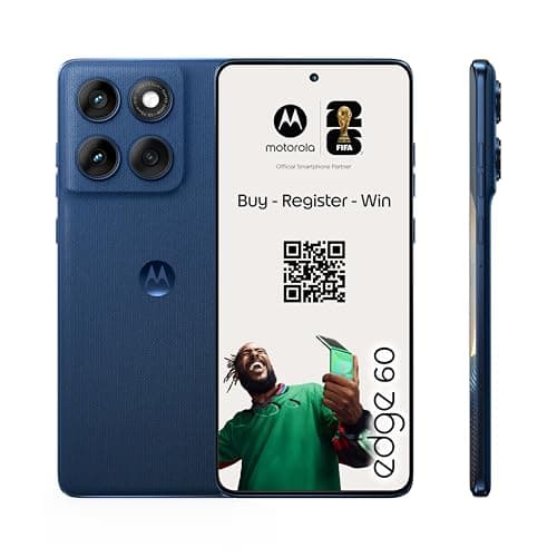 Motorola Edge 60 24GB (8GB+16GB RAM Boost)/512GB Gibraltar Sea, Pantalla Super HD de 6,67”con Cuatro Bordes curvos, Cámara Sony LYTIA™ 700C de 50MP, Moto ai, Durabilidad Militar, Batería 5200 mAh
