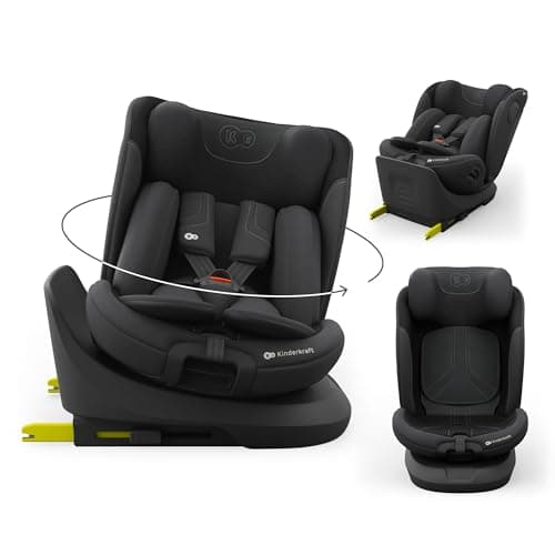 Kinderkraft I-GROW 2 PRO Seggiolino auto 0-36 kg, I-SIZE 40-150 cm, Seggiolino 360 girevole, con Isofix Base, Reclinabile Posizione sdraiata, Poggiatesta regolabile, Gruppo 0 1 2 3, Nero