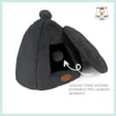 PATAM Cuccia Gatto, Cane Piccola Taglia, da Interno, Lavabile, Antiscivolo, Igloo Nero - 2